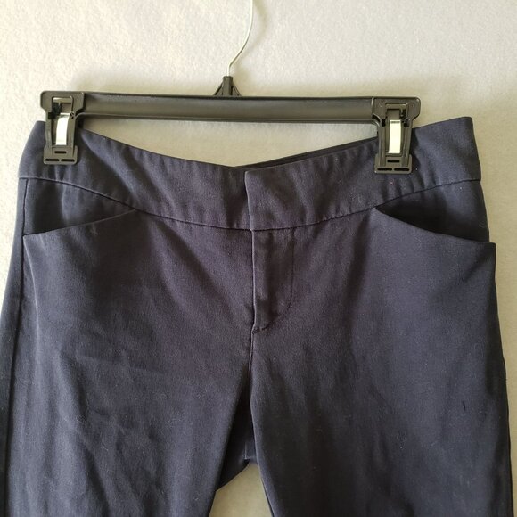 Cynthia Rowley Womens Navy Blue Pants 2 Cotton Stretch Slim Fit Side Pockets - Picture 2 of 10